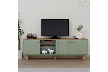 Kuniyoshi Golvstående Tv Bänk 160 cm med Förvaring i Målat Trä - Ljusgrön - Möbler - Tv möbel & mediamöbel - TV bänk & mediabänk