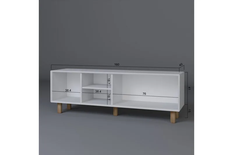 Kuniyoshi Tv-bänk 160 cm - Vit - Möbler - Tv möbel & mediamöbel - TV bänk & mediabänk