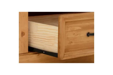 Låg Golvstående Tv Bänk 160 cm med Förvaring i Furu - Brun - Möbler - Tv möbel & mediamöbel - TV bänk & mediabänk