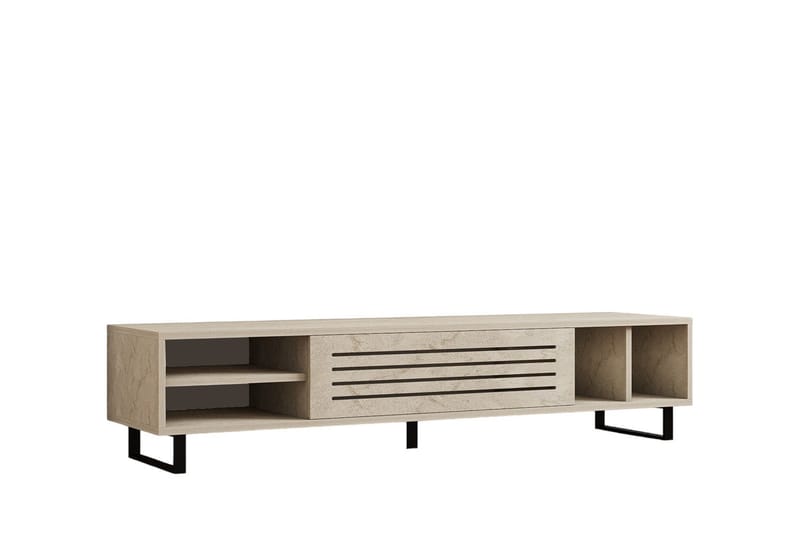 Lamal Golvstående TV Bänk 160 cm med Förvaring i Trä - Beige - Möbler - Tv möbel & mediamöbel - TV bänk & mediabänk