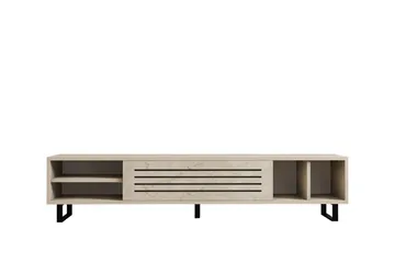Lamal Golvstående TV Bänk 160 cm med Förvaring i Trä - Beige - Möbler - Tv möbel & mediamöbel - TV bänk & mediabänk