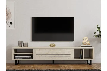 Lamal Golvstående TV Bänk 160 cm med Förvaring i Trä - Beige - Möbler - Tv möbel & mediamöbel - TV bänk & mediabänk
