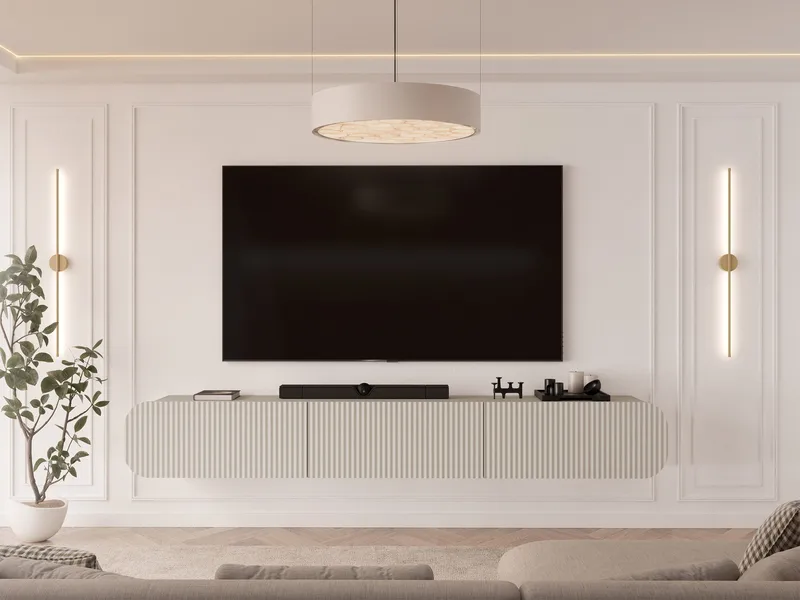 Lerva Tv-bänk 239 cm - Beige - Möbler - Tv möbel & mediamöbel - TV bänk & mediabänk