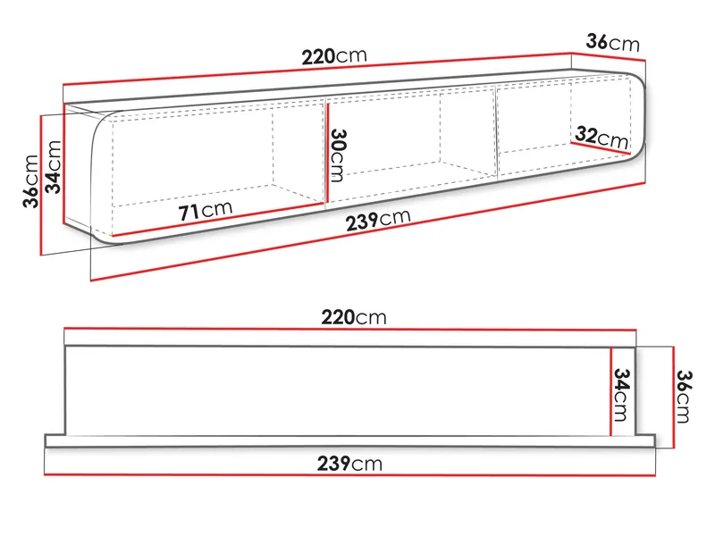 Lerva Tv-bänk 239 cm - Brun - Möbler - Tv möbel & mediamöbel - TV bänk & mediabänk