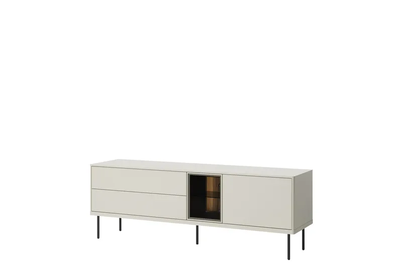 Levisa Golvstående TV Bänk 161 cm med Förvaring i Målat Trä, Beige