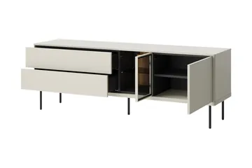 Levisa Golvstående TV Bänk 161 cm med Förvaring i Målat Trä - Beige - Möbler - Tv möbel & mediamöbel - TV bänk & mediabänk