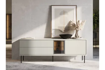 Levisa Golvstående TV Bänk 161 cm med Förvaring i Målat Trä - Beige - Möbler - Tv möbel & mediamöbel - TV bänk & mediabänk