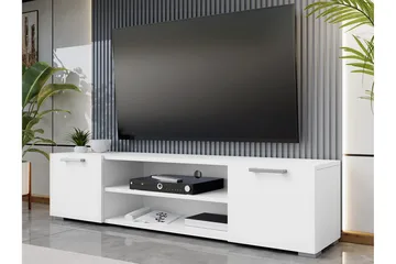 Lindesberg Golvstående Tv Bänk 156 cm med Förvaring i Målat Trä - Vit - Möbler - Tv möbel & mediamöbel - TV bänk & mediabänk