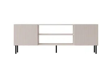 Lionel Golvstående TV Bänk 181 cm med Förvaring i Ljust Trä - Beige - Möbler - Tv möbel & mediamöbel - TV bänk & mediabänk