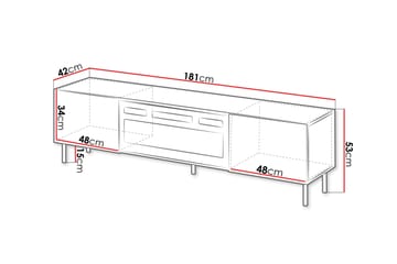 Lionel Golvstående TV Bänk 181 cm med Förvaring i Målat Trä - Beige - Möbler - Tv möbel & mediamöbel - TV bänk & mediabänk