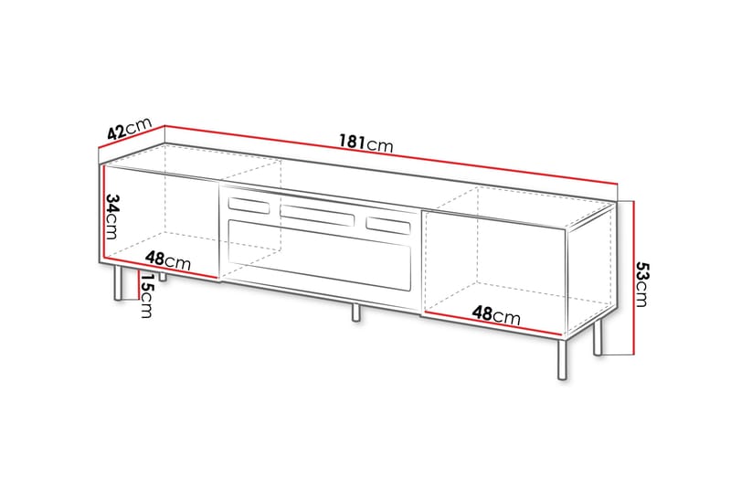 Lionel Tv-bänk 181 cm - Beige - Möbler - Tv möbel & mediamöbel - TV bänk & mediabänk