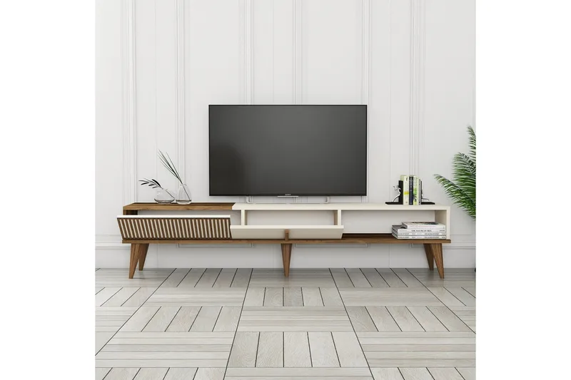 Lissione Tv-bänk 180 cm - Valnöt/Cream - Möbler - Tv möbel & mediamöbel - TV bänk & mediabänk