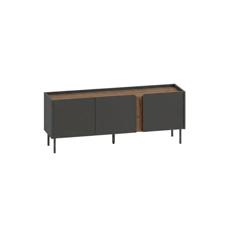 Lomar TV-bänk 140x53,9x35,5 cm - Antracit, naturlig ek, svart - Möbler - Tv möbel & mediamöbel - TV bänk & mediabänk