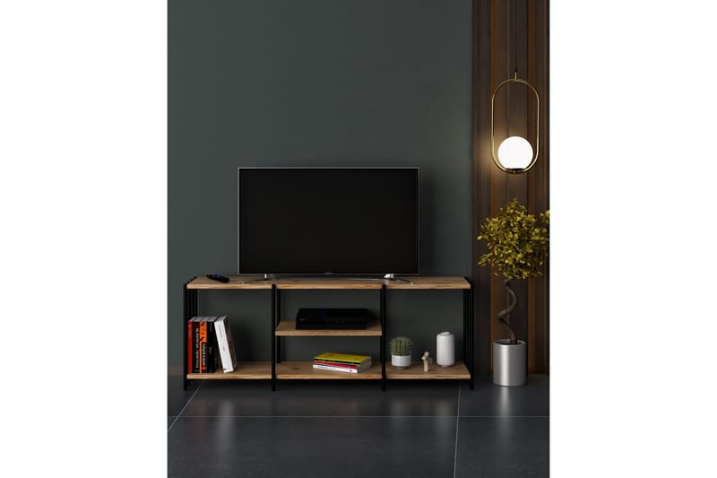 Lonhiene Tv-möbelset 124x26 cm Svart - Hanah Home - TV-möbelset