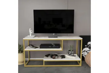 Lorin Golvstående Tv Bänk 120 cm med Förvaring i Målat Trä - Vit - Möbler - Tv möbel & mediamöbel - TV bänk & mediabänk
