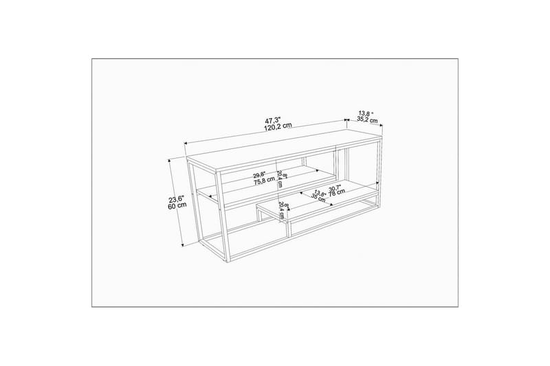 Lorin Tv-bänk 120 cm - Guld - Möbler - Tv möbel & mediamöbel - TV bänk & mediabänk