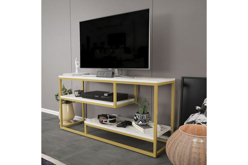 Lorin Tv-bänk 120 cm - Guld - Möbler - Tv möbel & mediamöbel - TV bänk & mediabänk