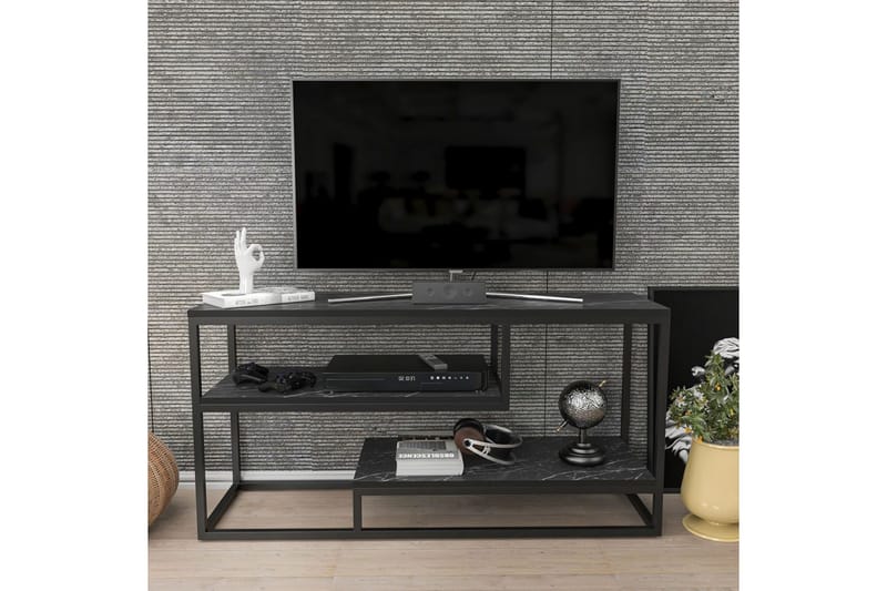 Lorin Tv-bänk 120 cm - Svart/Vit - Möbler - Tv möbel & mediamöbel - TV bänk & mediabänk