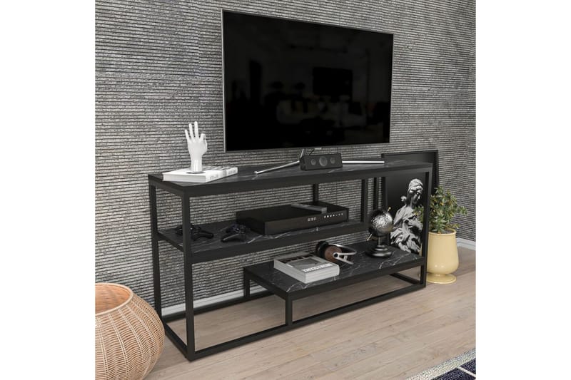 Lorin Tv-bänk 120 cm - Svart/Vit - Möbler - Tv möbel & mediamöbel - TV bänk & mediabänk