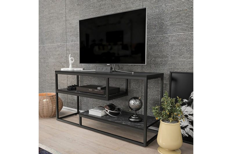 Lorin Tv-bänk 120 cm - Svart/Vit - Möbler - Tv möbel & mediamöbel - TV bänk & mediabänk