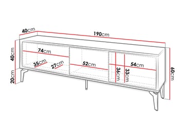 Lorvenn Tv-bänk 190 cm - Brun/Svart - Möbler - Tv möbel & mediamöbel - TV bänk & mediabänk