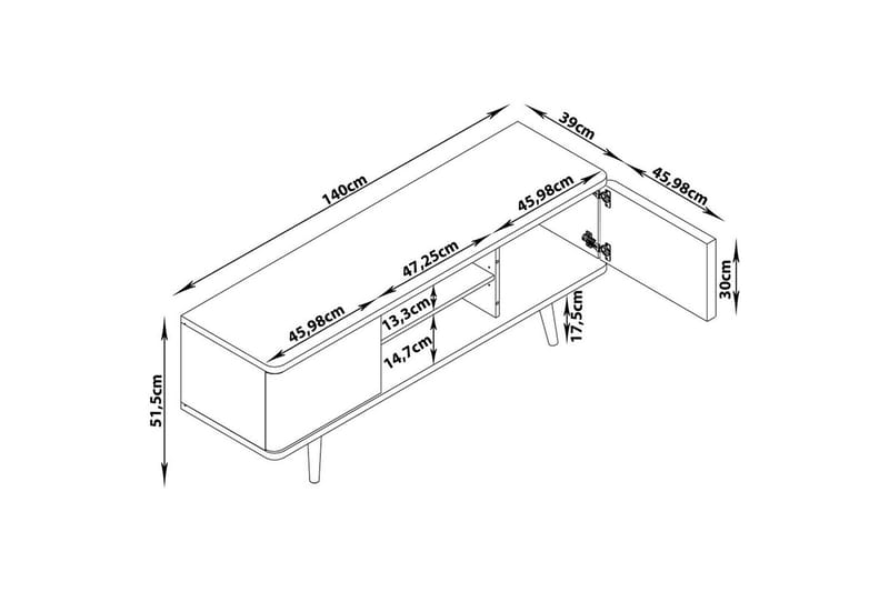 Lowboard Alandra - Möbler - Tv möbel & mediamöbel - TV bänk & mediabänk