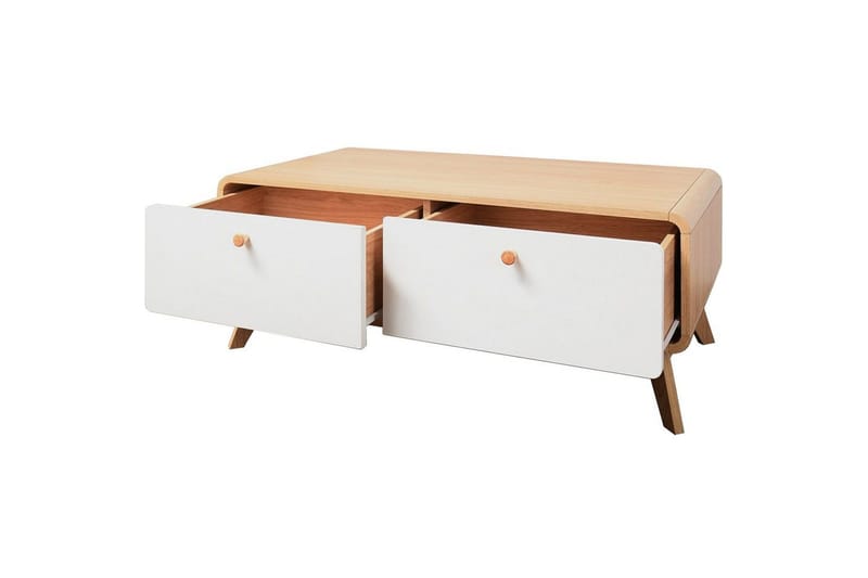 Lowboard Cassie 100x51x40 cm, Ek/Vit - 100x51x40 cm, Ek/Vit - Möbler - Tv möbel & mediamöbel - TV bänk & mediabänk