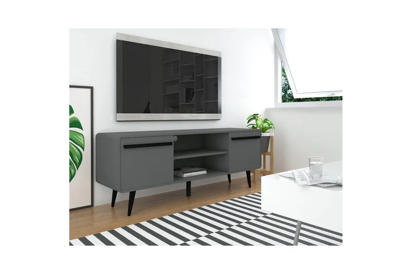 Lowboard Chantal Grå - Grå - Möbler - Tv möbel & mediamöbel - TV bänk & mediabänk