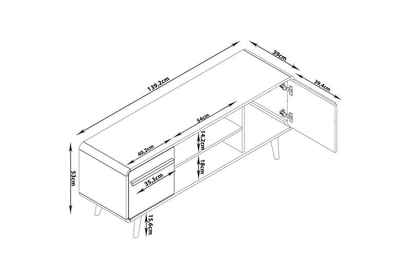 Lowboard Chantal Natur - Natur - Möbler - Tv möbel & mediamöbel - TV bänk & mediabänk