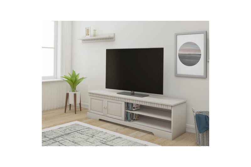 Lowboard Cubrix Vit - Vit - Möbler - Tv möbel & mediamöbel - TV bänk & mediabänk