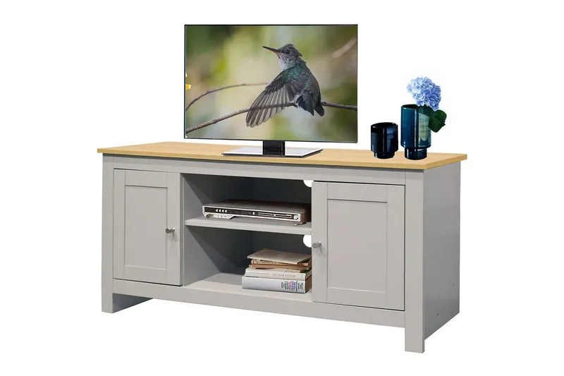 Lowboard Emerald 120x39x58 cm, Natur/Grå - 120x39x58 cm, Natur/Grå - Möbler - Tv möbel & mediamöbel - TV bänk & mediabänk