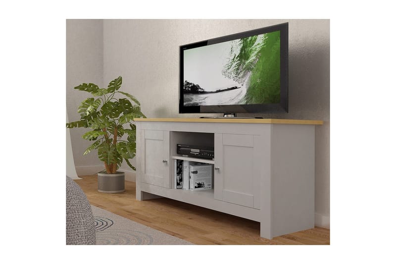 Lowboard Emerald 120x39x58 cm, Natur/Grå - 120x39x58 cm, Natur/Grå - Möbler - Tv möbel & mediamöbel - TV bänk & mediabänk