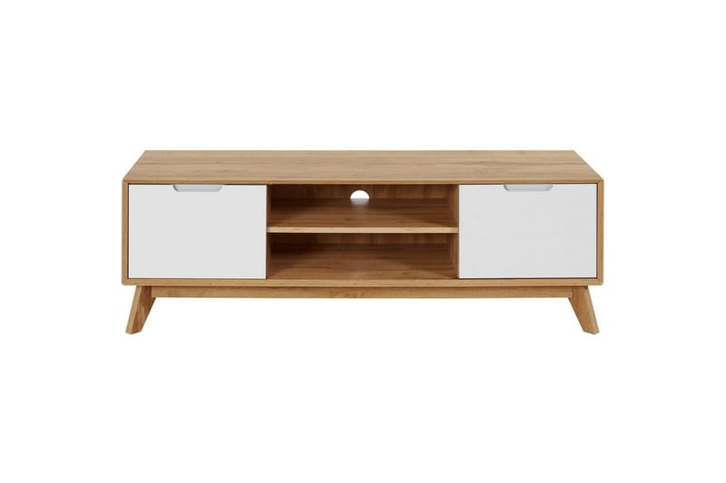 Lowboard Ezra Wotan-ek/Vit - Wotan-ek/Vit - Möbler - Tv möbel & mediamöbel - TV bänk & mediabänk