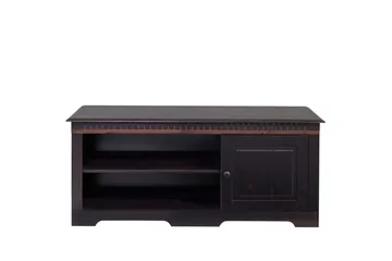 Lowboard Golvstående TV Bänk 130 cm med Förvaring i Furu - Brun - Möbler - Tv möbel & mediamöbel - TV bänk & mediabänk