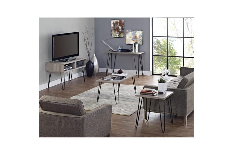 Lowboard Owen Grå/Ek - Grå/Ek - Möbler - Tv möbel & mediamöbel - TV bänk & mediabänk