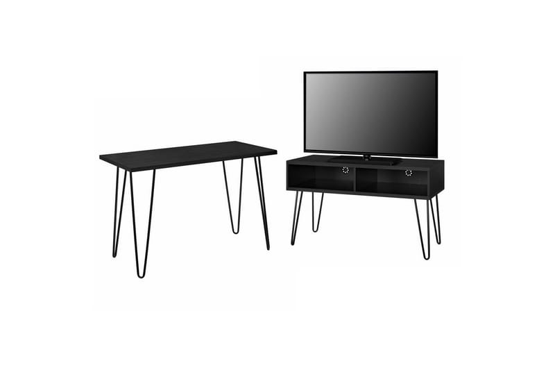 Lowboard Owen Svart/ek - Svart/ek - Möbler - Tv möbel & mediamöbel - TV bänk & mediabänk