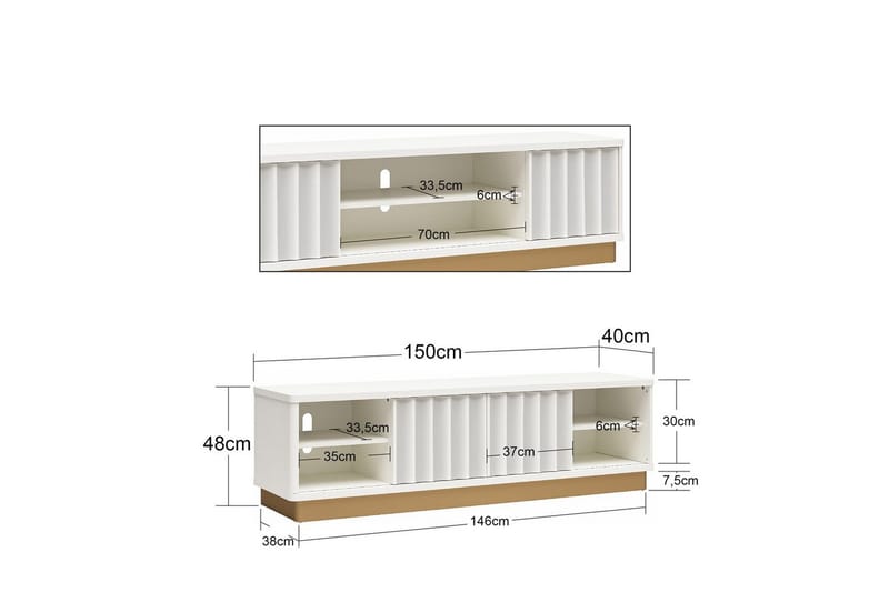 Lowboard Rene - Möbler - Tv möbel & mediamöbel - TV bänk & mediabänk