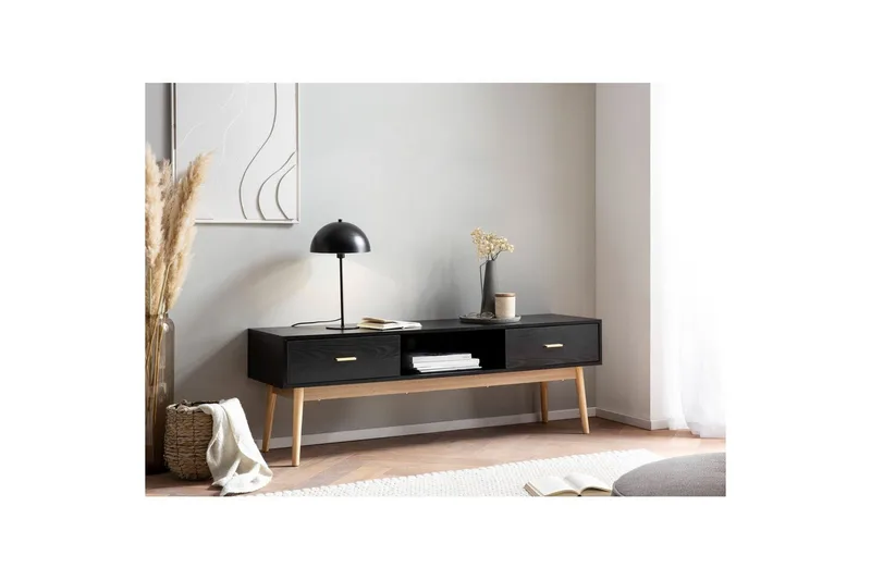 Lowboard Wohnling Ek folierad 2 lådor modern med förvaring modern - Möbler - Tv möbel & mediamöbel - TV skåp