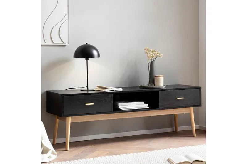 Lowboard Wohnling Ek folierad 2 lådor modern med förvaring modern - Möbler - Tv möbel & mediamöbel - TV skåp