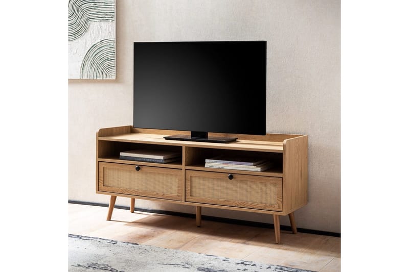 Lowboard Wohnling Ekfolierad med 2 lådor Modern med förvaring Viennes Braid Modern - Möbler - Tv möbel & mediamöbel - TV skåp