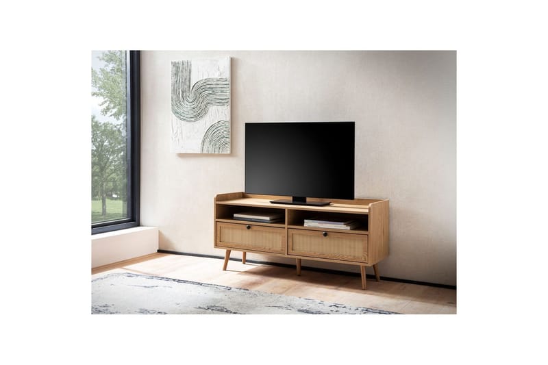 Lowboard Wohnling Ekfolierad med 2 lådor Modern med förvaring Viennes Braid Modern - Möbler - Tv möbel & mediamöbel - TV skåp