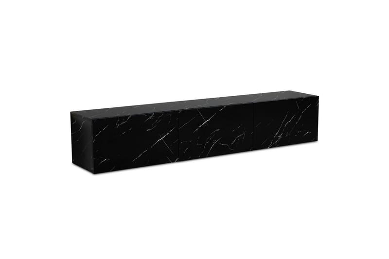 Lowboard Wohnling Folierad upphängning med luckdörr, modern Marmor, Svart, 160 cm - Marmor, Svart, 160 cm - Möbler - Tv möbel & mediamöbel - Mediastativ & väggfäste