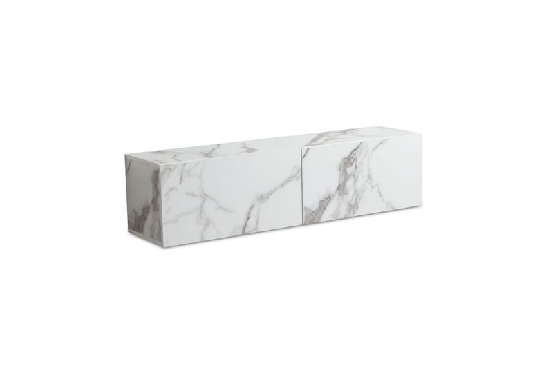 Lowboard Wohnling Folierad upphängning med luckdörr, modern Marmor, Vit, 120 cm - Marmor, Vit, 120 cm - Möbler - Tv möbel & mediamöbel - Mediastativ & väggfäste