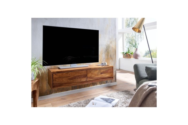 Lowboard Wohnling Massivt trä hängande med 2 lådor lantstil - Möbler - Tv möbel & mediamöbel - TV skåp
