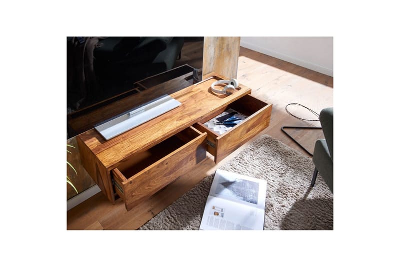 Lowboard Wohnling Massivt trä hängande med 2 lådor lantstil - Möbler - Tv möbel & mediamöbel - TV skåp