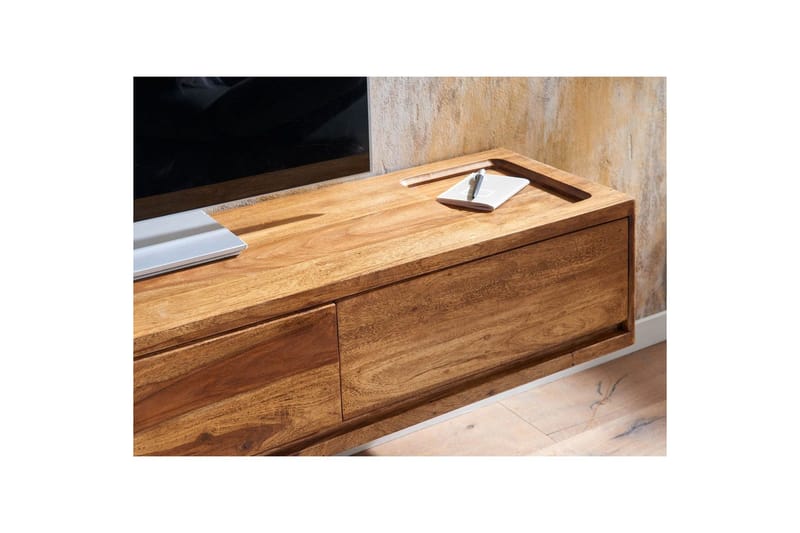 Lowboard Wohnling Massivt trä hängande med 3 lådor lantlig stil - Möbler - Tv möbel & mediamöbel - TV hylla