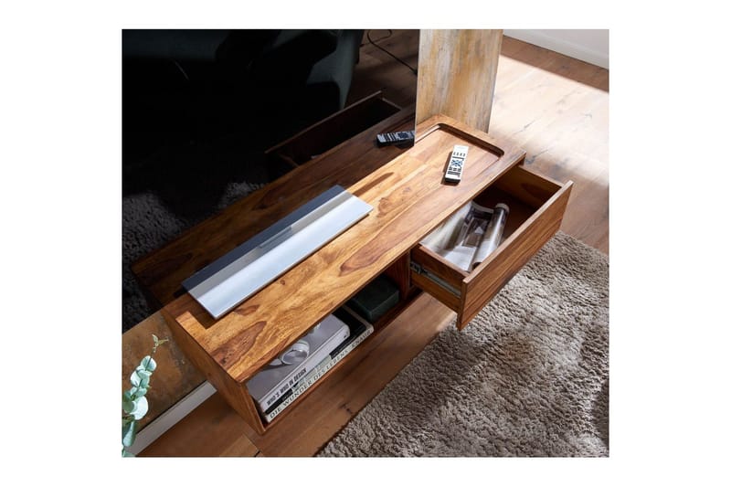 Lowboard Wohnling Massivt trä hängande med en låda lantligt stil - Möbler - Tv möbel & mediamöbel - TV hylla
