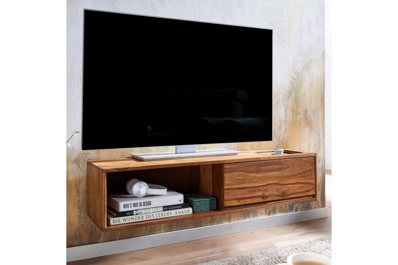 Lowboard Wohnling Massivt trä hängande med en låda lantligt stil - Möbler - Tv möbel & mediamöbel - TV hylla