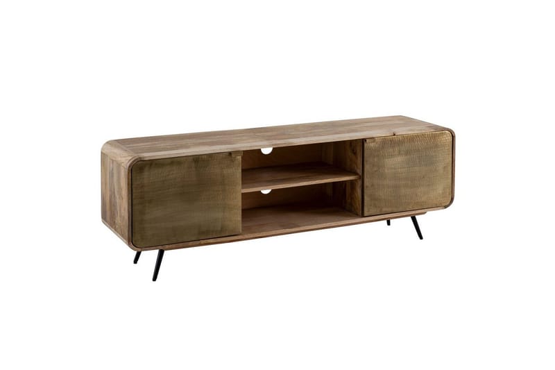 Lowboard Wohnling Massivt trä med 2 metall dörrar förvaringsbrickor industriell, undefined