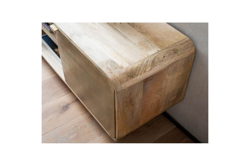 Lowboard Wohnling Massivt trä med 2 metall dörrar förvaringsbrickor industriell - Möbler - Tv möbel & mediamöbel - TV skåp